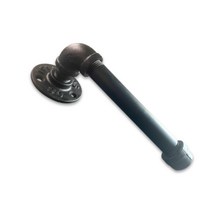 파이프 인테리어 휴지걸이 다용도 배관 손잡이 전면고정 카페손잡이 흑색 SS15-15(4)-BLK
