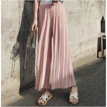 원컴퍼니 여성 플리츠 와이드팬츠 편한밴딩