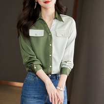 봄옷 경숙풍 디자인 느낌 컬러 배합 블라우스 여 기품 예쁜 블라우스