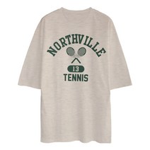 문컬렉션 5부 오버핏 반팔 티셔츠 테니스 남녀공용 반팔티