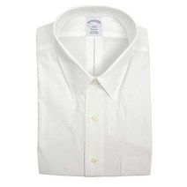 브룩스브라더스 남성 리젠트 핏 포켓 다림질이 필요 없는 드레스 셔츠 화이트 15.5 Neck 34-35 Sleeve