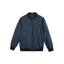 Mywu 남성용 봄버 재킷 슬림핏 캐주얼 방풍 경량 재킷 블랙.