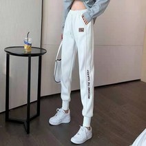 JUST FEEL!NG 기모 밴딩팬츠 조거 9부 그레이 윈터 루즈핏 슬랙스 츄리닝 트레이닝 데일리 베이직 자수 바지 조커 팬츠
