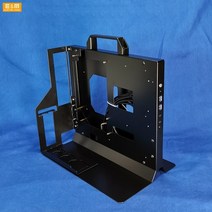 미니 matx pc 테스트 벤치 핸들 운반 컴퓨터 수냉식 오픈 프레임 오버 클럭 케이스 htpc 지원 독립 그래픽 카드, 검은 회전 버전