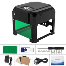 레이저 각인기 소형 레이져 이니셜 각인 나무 3d 연습용 프린터 3000mw 미니 cnc 기계 usb 데스크탑 조각기 80x80mm diy 로고 마크 k5 커터 금속 조각, 검은색, 나는 플러그