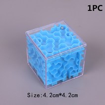 새로운 3d 미로 퍼즐 투명 6 면 매직 큐브 퍼즐 스피드 롤링 볼 게임 완구 교육, 03 Blue 4.2CM 1PC