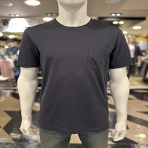 세정 인디안 트레몰로 nc중앙로역점 여름 깔끔한 단색 네이비 포켓라운드 반팔티셔츠