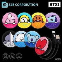 BT21 원형 케이블 C타입/5핀/8핀 BT21 굿즈 케이블