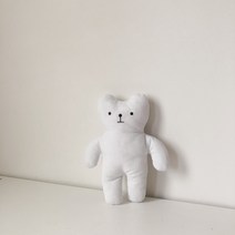꽃무늬 곰 인형 애착인형 이모티콘 인형 수면 인형, 하얀 곰돌이