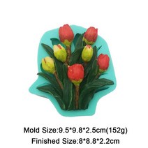 밀랍왁스 천연밀랍왁스 야화 꽃모양 실리콘 퐁당 몰드 해바라기 장미 카네이션 케이크 장식 도구 디저트 베, 03 F1081HD