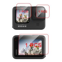 자전거 핸들바 액션 캠 액세서리 블랙박스 마운트 바디 카메라 브이로그 유튜브 소형 캠코더 악세서리강화 유리 화면 보호기 gopro hero 10 9 블랙 렌즈 보호 유리 필름, e2038-1, 협력사