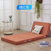 접이식토퍼 매트리스 바닥 이불 수면 푹신한 푹잠 침대 두꺼운 퀵슬립 패밀리, 1.2m*2m 10cm, 주황색