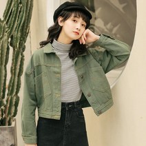 SAMARA 데님 크롭 자켓 트렌디 봄 청자켓 루즈핏 FA0389