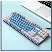 온포인트 ky400 기계식 키보드 87key / RGB 게임, White, 텐키리스