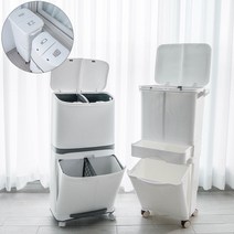 가정용 분리수거함 일체형 이동식 원터치 친환경, 3단 분리수거함(서랍형)