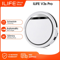 ilife v3s pro 로봇 진공 청소기 가정용 청소 기계 자동 충전 청소 기기 전기 스위퍼, 하얀, 우리를