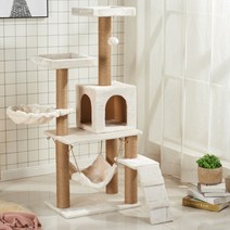 디작소 고양이 캣타워(130cm) 사다리 사이잘 해먹캣타워, one color