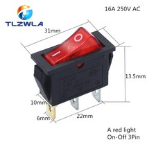 10PCS KCD3 로커 스위치 ON-OFF ON-OFF-ON 2 위치 3 핀 전원 스위치가있는 전기 장비 16A 250V / 20A 125V AC, 07 빨간