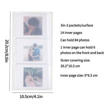 6480 포켓 사진 앨범 3 인치 투명 포토 카드 홀더 instax 미니 앨범 보관 책 이름 카드 앨범 de fotos 수집, 3인치84포켓
