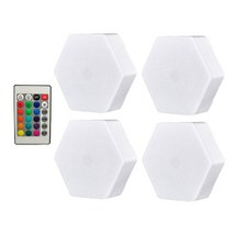 인테리어 조명 램프 rgb led 양자 hexagon light touch sensor rgbw led 벽 led 벌집 다채로운 모듈식 야간 침실, 1 컨트롤러 4 램프, 16색