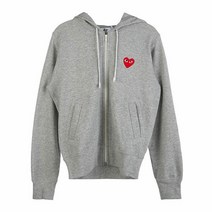 [꼼데가르송] 하트 로고 패치 여성 후드 집업 P1T167 GREY
