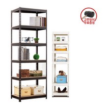 [폴던스랙] 40 30 높이 130 (cm) 6단 코팅상판 무볼트 철재 앵글선반, 화이트앵글