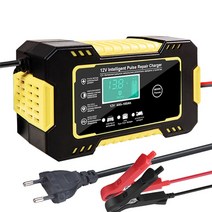 EAFC 자동차배터리충전기 배터리재생기 전체 자동차 배터리 충전기 12V 펄스 수리 LCD 디스플레이 스마트, 02 Yellow EU Plug