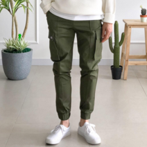 더제이엘 남자 카고 조거팬츠 스판 밴딩 빅사이즈 밸크로 조커 건빵 면바지