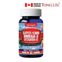 통라이프 슈퍼 오메가3 1300+비타민D 60캡슐 1병, 상세페이지참조, 1개