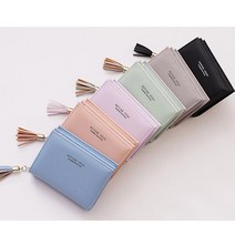 데이즈원 학생 여자 카드 지폐 동전 테슬포인트 파스텔 버니 반지갑