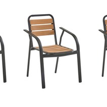 야외 카페 펜션 고급스러운 디자인 등받이 의자 E 오브제 예쁜, 월넛