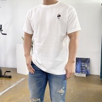 남자 테디 오버핏 여름 무지 흰색 레이어드 반팔 티셔츠 5컬러