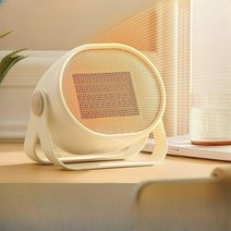 베어 가저용 유선 미니 온풍기 저소음 사무실용 침실 원룸 전기 히터 각도조절, 크림색