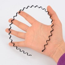 1+1 심플 철제 웨이브머리띠 앞머리고정 블랙 헤어 픽서 철 머리띠, 2개, 검정