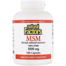 네추럴팩터스 MSM 1000mg 캡슐, 1개, 180개입, 180정