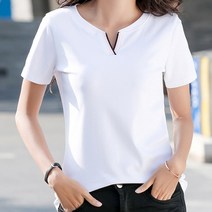 데일로엔 여성용 멜로우 트임 브이넥 반팔 티셔츠
