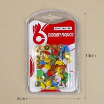 납작이압정 컬러 80P 둥근압정 푸시핀 사무용 가정