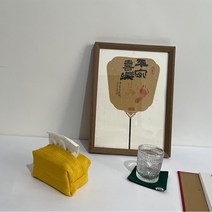 티슈케이스 패브릭 북유럽 레트로 소품 린넨 인테리어, 연한 갈색