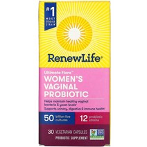 Renew Life 우먼스 바지널 프로바이오틱 500억 생 배양균 30 베지 캡슐