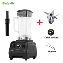 착즙기 레몬 과일 스퀴저 블렌더 소형 미니 믹서기 BPA 프리 3HP 2200W 튼튼한 상용 등급 믹서 쥬서 고출력 푸드 프로세서 아이스 스무디 바 블렌더블렌더, Black bladedrivetool+EU 플러그