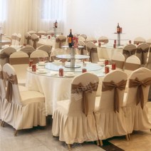 웨딩홀 의자커버 고탄력 프릴커버 호텔 연회장 예식장, 42x93cm, 흰색, 1개