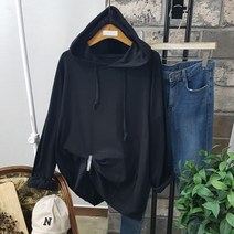 상상그이상 여성용 국내제작 데일리 후드 티셔츠 사이즈좋은 임부복 빅사이즈 레이어드 부드러운 면티셔츠 커플후드티 남녀공용 레깅스코디 캐주얼룩