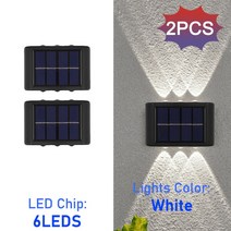 실외벽조명 외부벽등 무선월램프 센서등 정원 마당 울타리 장식 램프에 대 한 10LED 태, 02 6LED-2PCS-White