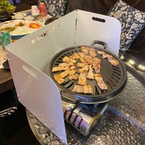 캠핑용 버너바람막이 스토브 가드 부르스타 가림막 휴대용 캠핑용버너 윈드스크린 윈드가드 가스레인지가드, 레드/대