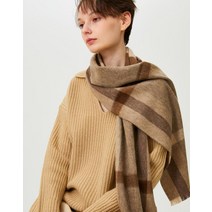 22FW [LONG]남녀공용 브라운 체크 울/캐시혼방 롱 라이트 머플러 DBMU2FE81W2