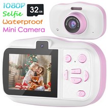 폴라로이드카메라 미니 Selfie 카메라 2 인치 HD 스크린 방수 비디오 레코더 장난감 소년 소녀 생일 크리스, 02 Kids Camera_01 One Piece