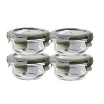 락앤락 오븐글라스 유로 내열유리 밀폐용기 원형 130ml 4개