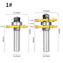 YUSUN 2개 47MM 코브 1-7/8 T G 어셈블리 커터 라우터 비트 목재 페이스 밀 용 목공 밀링, [01] 12.7x47.6x6.35