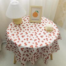빈티지 감성 테이블보 1인 2인 식탁보 책상보 협탁보 미니 원형 테이블보, S, 11.방울토마토 테이블보