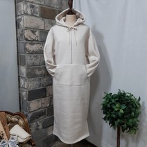 상상그이상 여성용 국내제작 지퍼기모 후드 롱원피스 탄탄한 좋은 원단 체형커버 따뜻한 가성비 좋은 반집업 후드넥 늘어짐 없는 루즈핏 무지 포켓 원피스 편안한 데일리룩